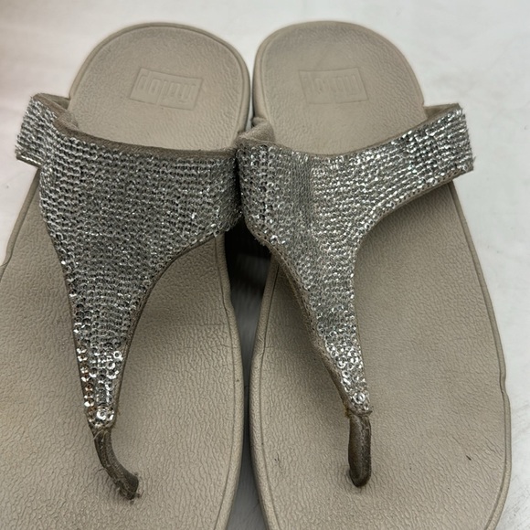 Fit Flop Sparkly Gray Thong Sandal Size 5 FFT5038FFT - Picture 2 of 9
